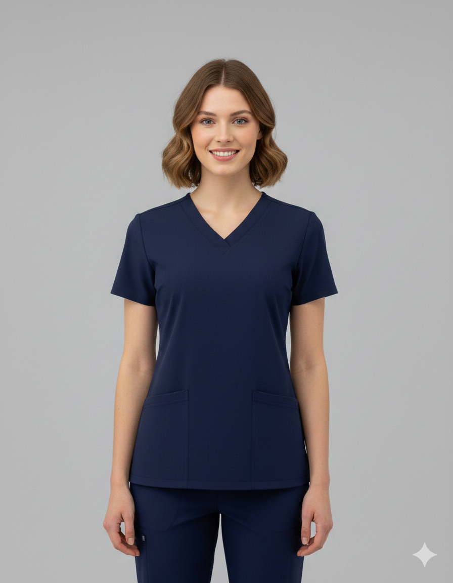 Classic Navy Scrub Top